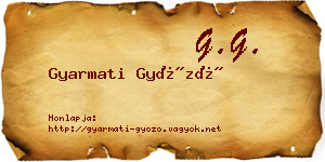 Gyarmati Győző névjegykártya
